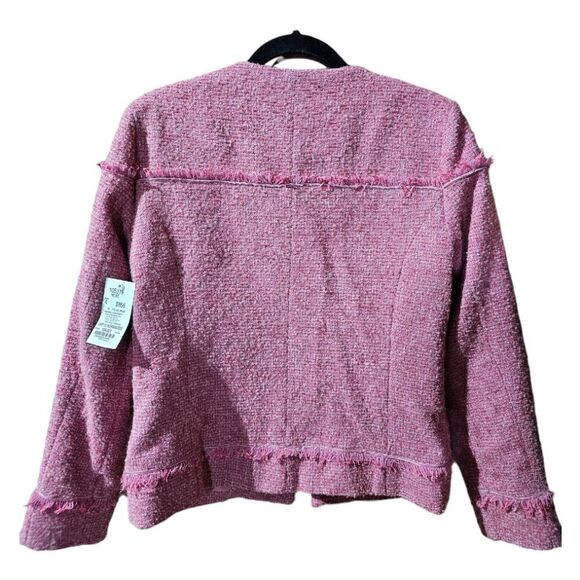 CARLISLE COLLECTION NWT Musee  Pink Tweed Fringe Jacket - Size 4 - Picture 3 of 9